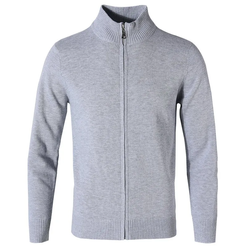 New Fashion Solid Color Sweater For Mens Cardigan Slim Fit Knitred 100%Cotton Autumn Winter Casual Men Clothes 8503 5
