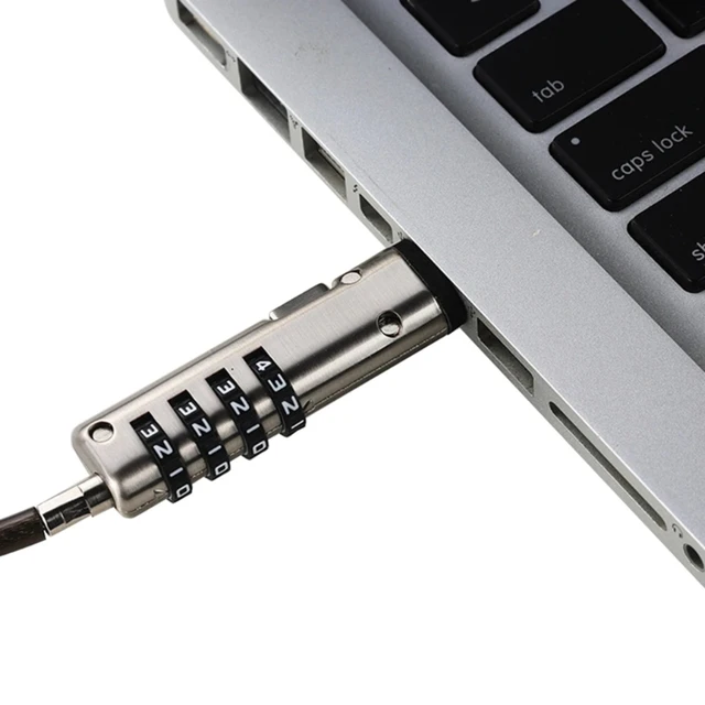Laptop Lock Keyless Steel Notebook Combination Office Universal Anti Theft Protective 4 Digit Password USB Port Cable