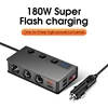 180W Cigarette Lighter Splitter Quick Charge 3.0 Car Charger Adapter 12V/24V 4 Port USB Charging Socket For Phone IPad 6