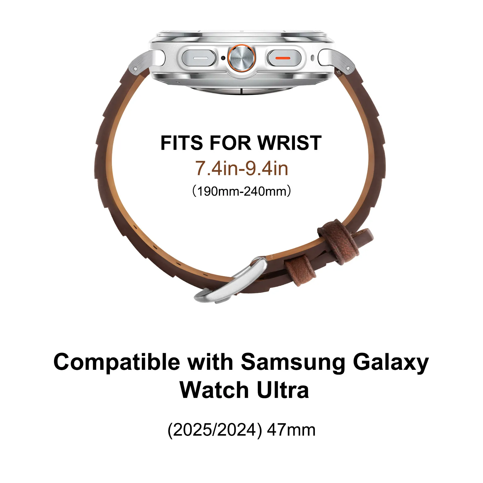 Retro Hand-Stitched Leather Strap with Metal Buckle - Premium Quality