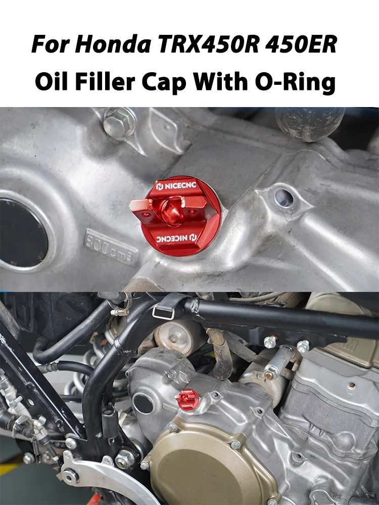 Für Honda TRX450R Kick Start 2006-2009 Öleinfülldeckel mit O-Ring 15611-KA4-710 Aluminium ATV TRX 450ER Elektrostart 2006-2014 – Detail 7