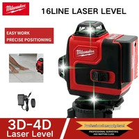 Milwaukee 16 Lines 4D Laser Level Self-leveling 360 Horizontal Vertical Cross Line Laser Level High precision Construction Tools 1