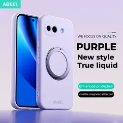 Magnetic Silicone Ring Stand Case with Liquid Soft Finish - Pixel 9 Pro XL (Purple)