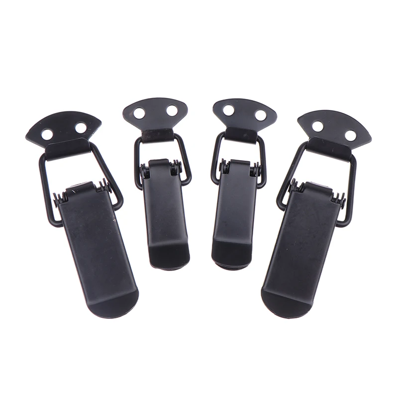 Latch Catch Duck-mouth Buckle Hook Wooden Box Hasps Clamp Iron Spring Catch Clasp Loaded Draw Toggle Clamp Hasps 2PCS
