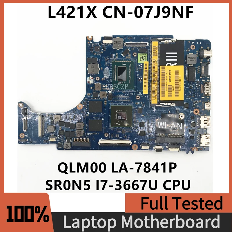 

CN-07J9NF 07J9NF 7J9NF Free Shipping For L421X Laptop Motherboard QLM00 LA-7841P With SR0N5 I7-3667U CPU 100% Full Working Well