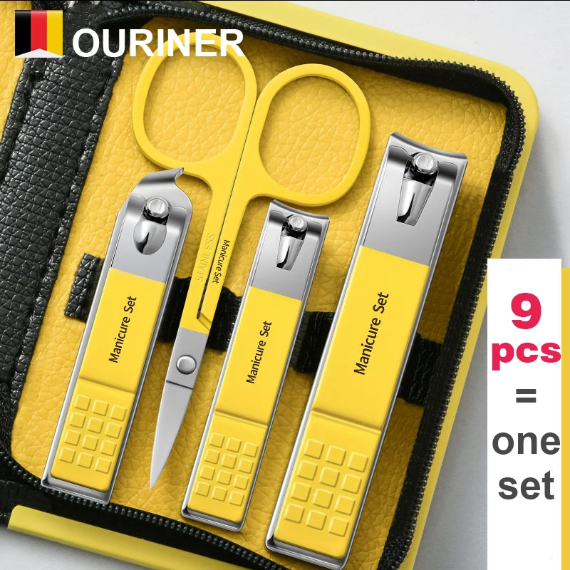 Manicure Set 9 In 1 Full Function Kit Professional Stainless Steel Pedicure Sets With PU Leather Portable Case Idea Gift
