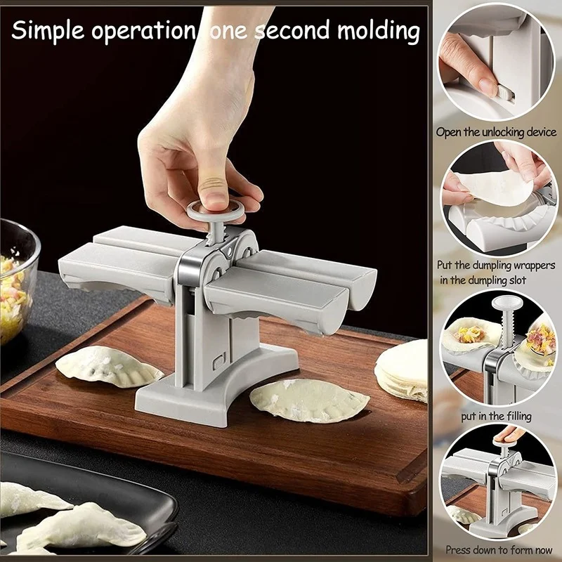 Macchina per ravioli completamente automatica, pressa a doppia testa, stampo per ravioli fai da te, empanadas, accessori per gadget da cucina_voghion.com