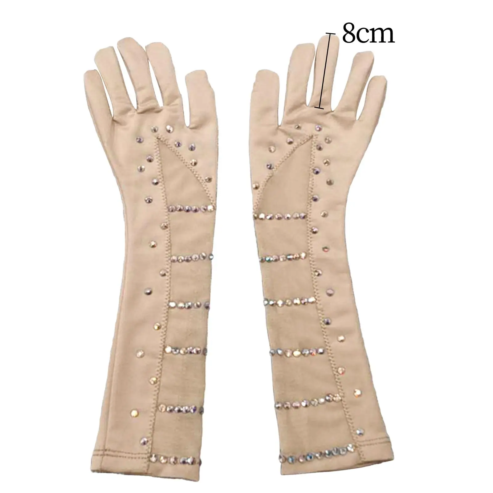 Women Ice Skating Gloves Palm Protection Fashion Elastic Winter Skate Gloves