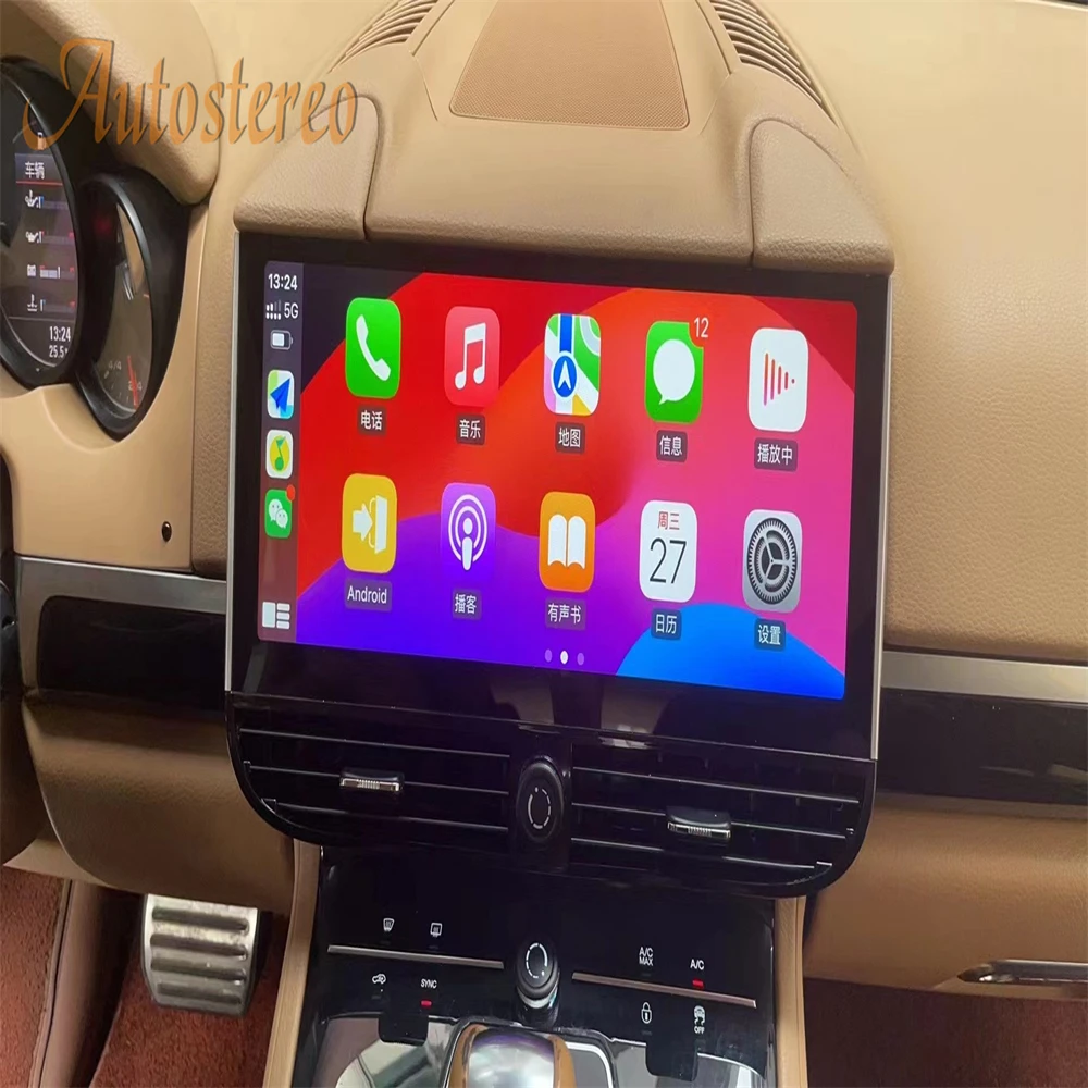 Auto Stereo Carplay Android 13 For Porsche Cayenne 2010-2017 Car GPS Navigation