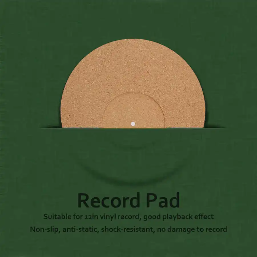 12in Record Pad Soft Cork Anti-Static Vinyl Mat Turntable Slipmat Pad Diameter 295mm Audio Controller Phonograph Accessories turntable mat