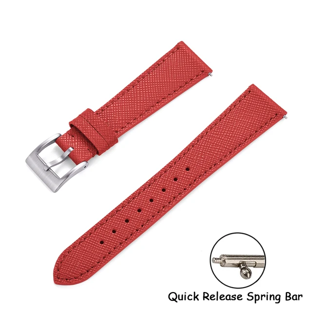 Quality Genuine Calfskin Leather Watch Bands Saffiano Leather Watch