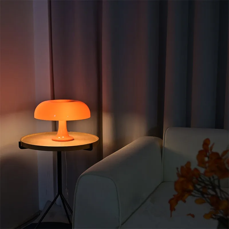 

Italy Designer Led Mushroom Table Lamp Night Light Hotel Bedroom Bedside Living Room Decoration Modern Minimalist Desk Lights