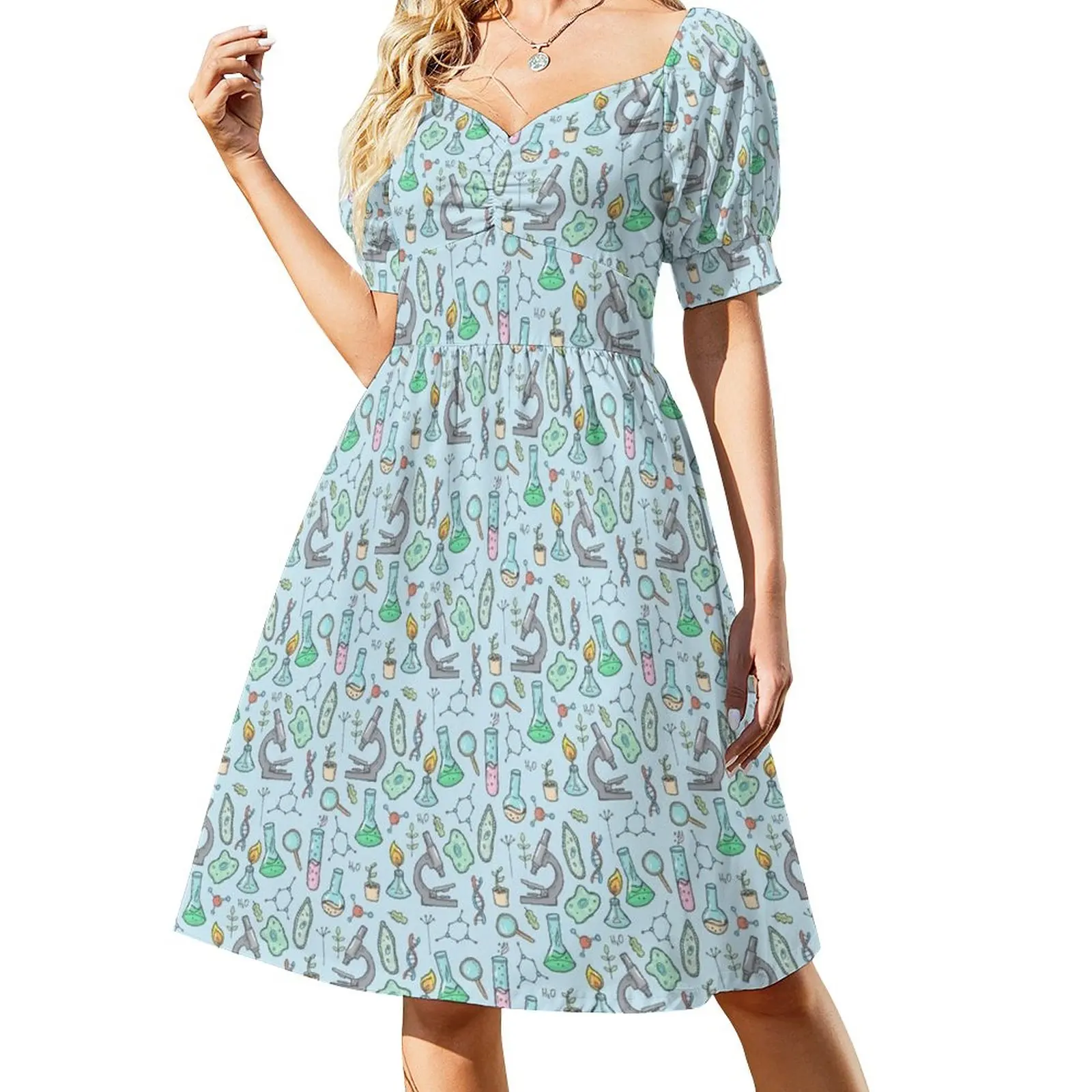 Biology and chemistry Sleeveless Dress beach outfits for women bandage dress Long dress loose summer dress
