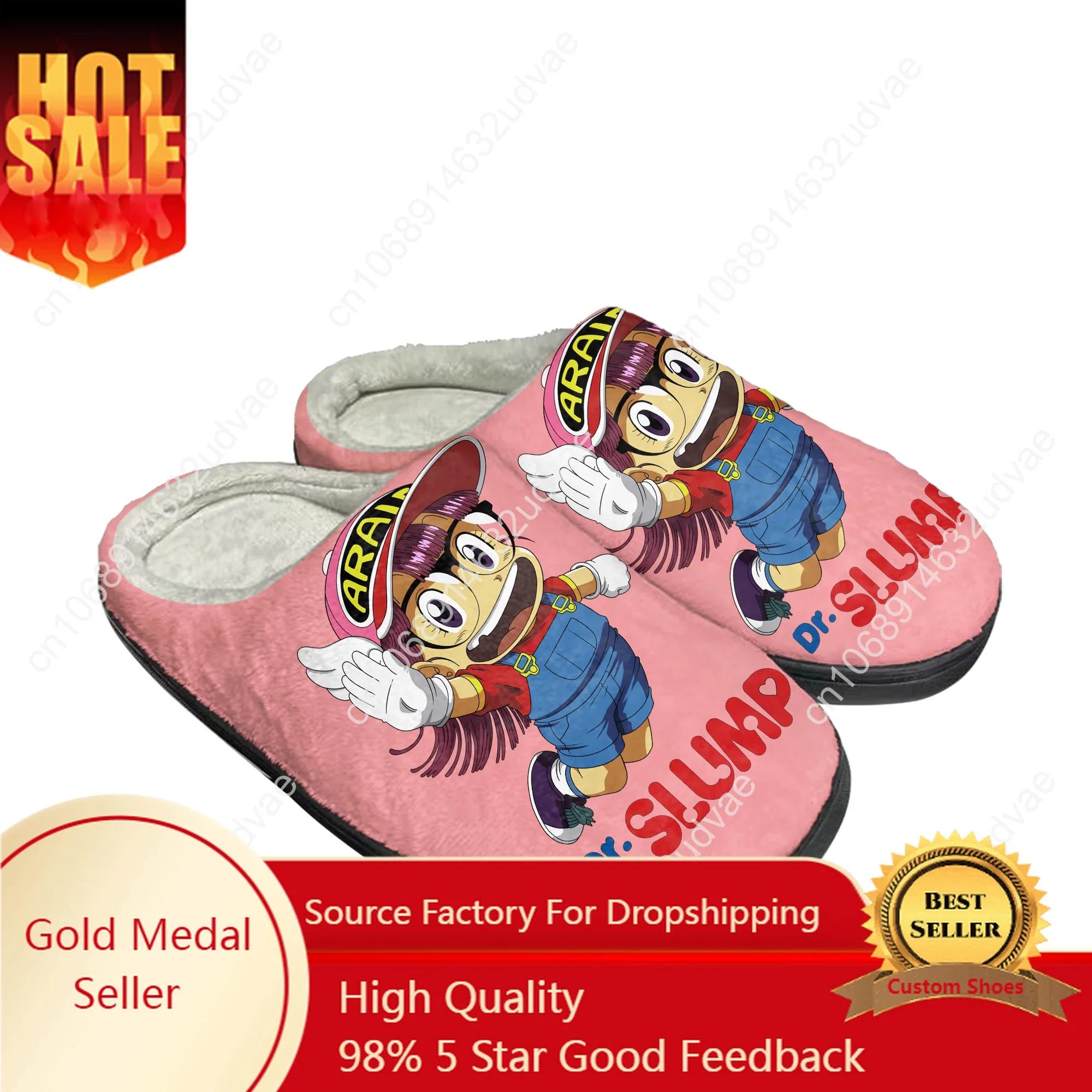 

Japan Manga Cartoon A-Arale Dr Slump Home Cotton Custom Slippers Mens Women Sandals Plush Casual Keep Warm Shoes Thermal Slipper