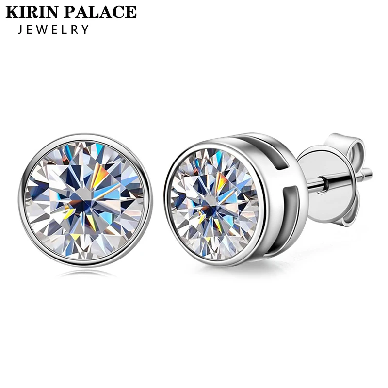 

Round Cut 0.5-1CT Diamond Test Pass Moissanite Stud Plated 14K 925 Silver 5mm 6.5mm Moissanite Earrings Jewelry Girlfriend Gift