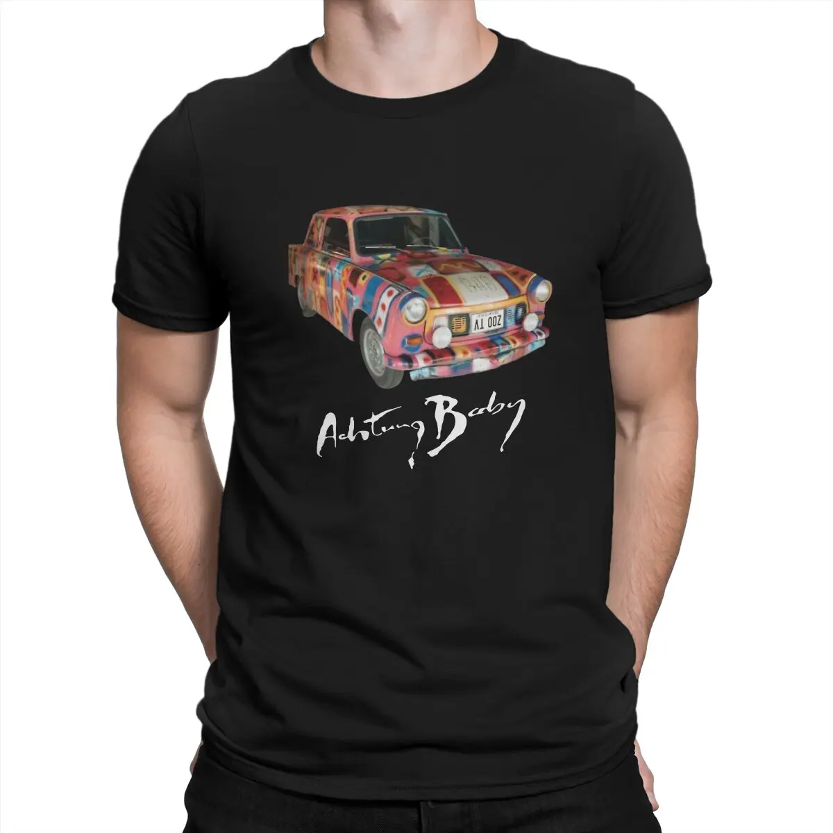 

Men's T-Shirts ACHTUNG BABY by ABEL2018 Creative Tee Shirt Short Sleeve U2 Rock Band T Shirt O Neck Tops Gift Idea