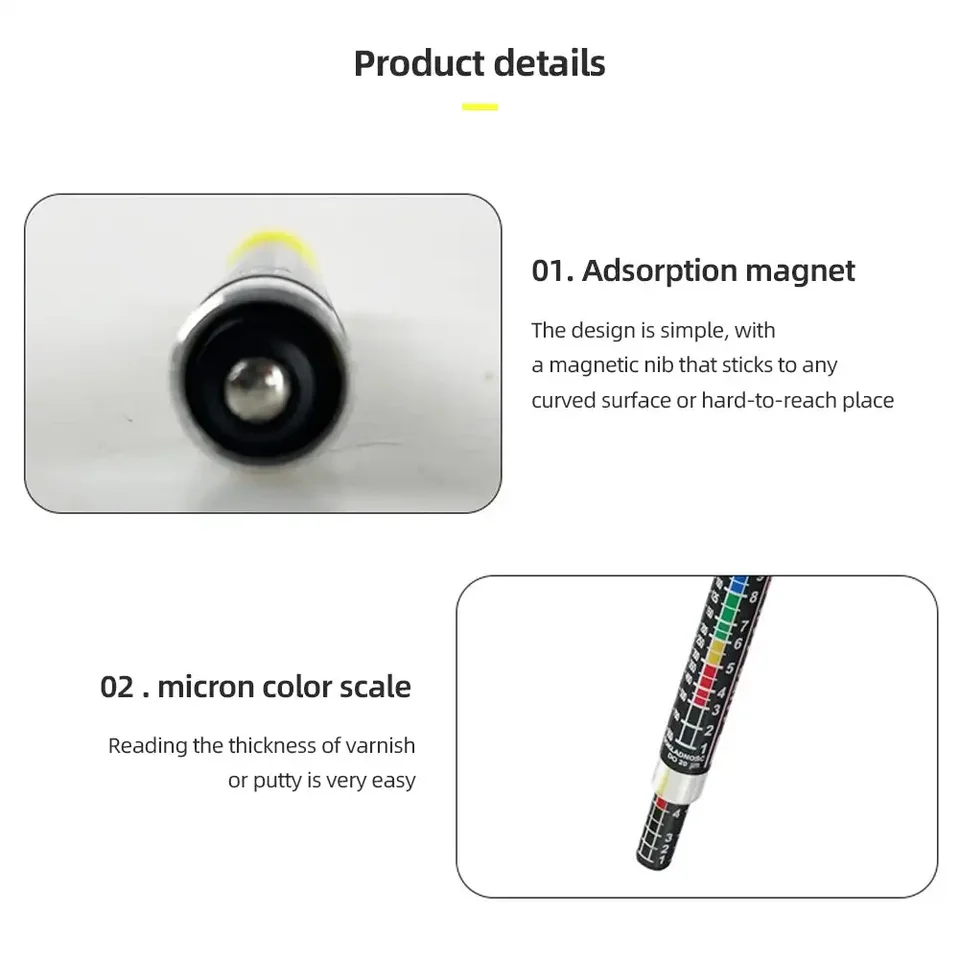 Misuratore Di Spessore Vernice Per Auto – Tester Magnetico A Penna Con Scala A Colori, Senza Batterie, Ideale Per Controllare Ritocchi E Danni