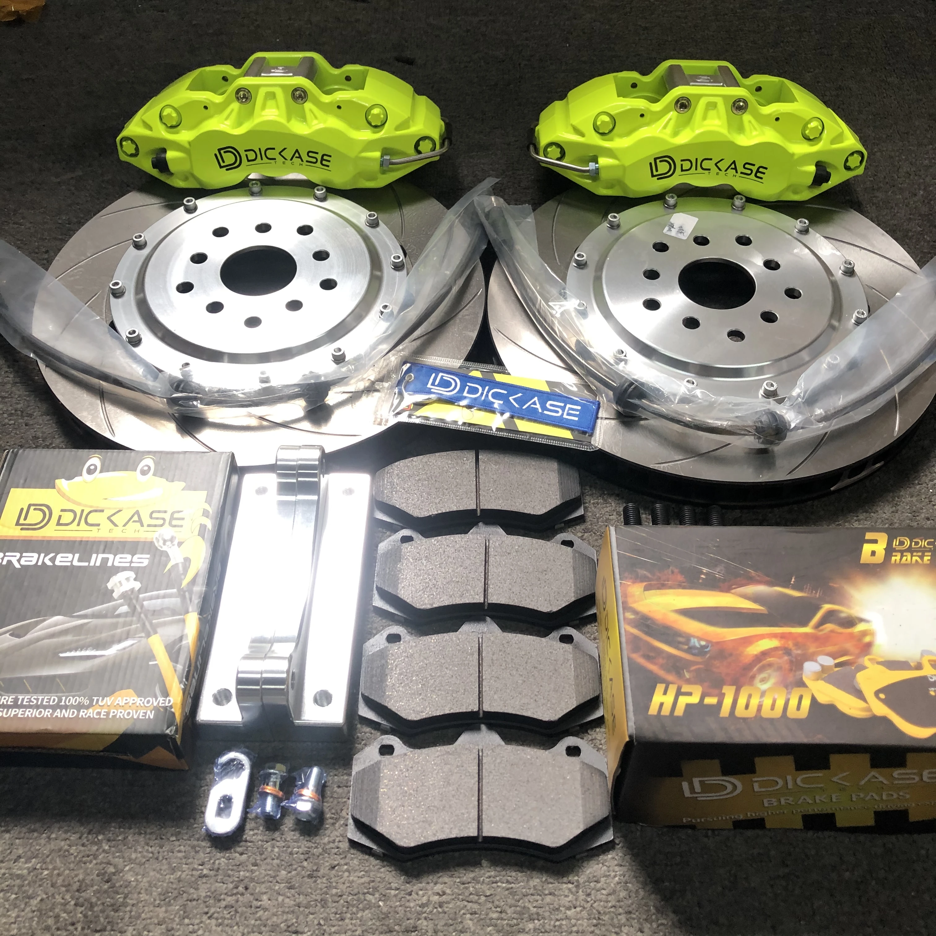 Dicase Fluorescent Green Big 6 Pot Caliper Kit With High Performance