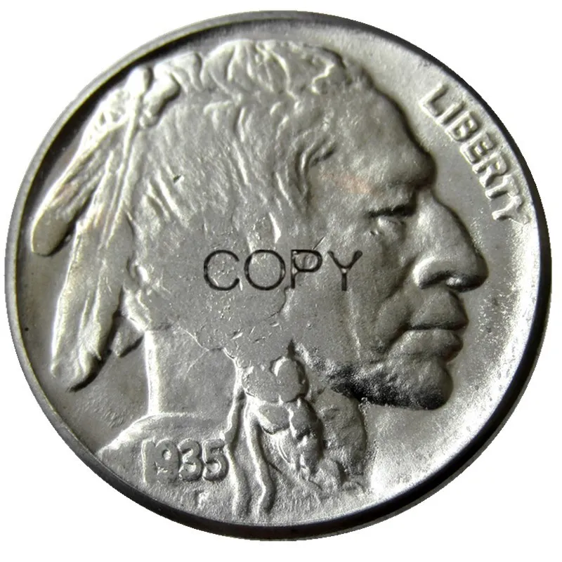 Us 1935 Buffalo Nickel Five Cents Copia Moneta Decorativa
