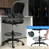 Drafting Chair Tall Office Chair with Flip-up Armrests Executive Ergonomic Computer Standing Desk Chair with Lumbar Suppor 6
