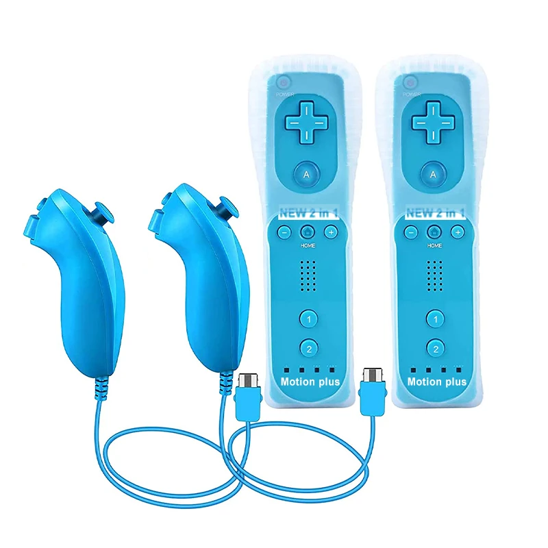 2pcs Controller for Wii Remote Controller Gamepad Built-in Motion Plus Control For Ninetend Wii/Wii U Console Wireless Game pad 