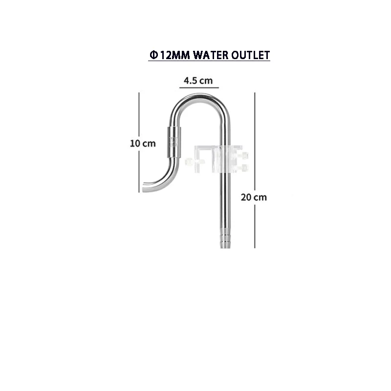 ZRDR Aquarium Lily Pipe with Surface Skimmer Inflow and Outflow Stainless Steel for Aquarium Filter Planted Fish Tank Filter 