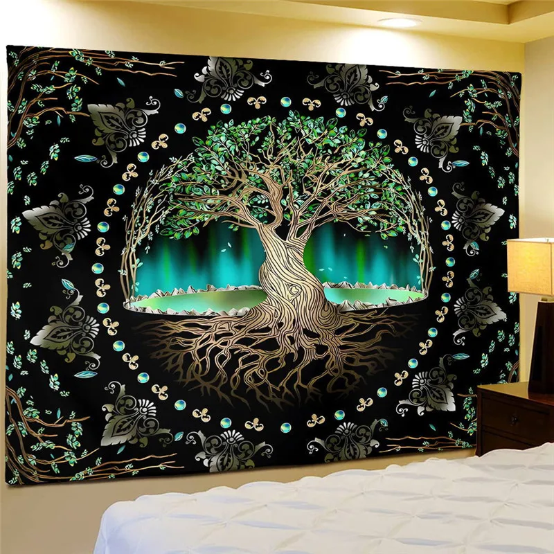Cosmic Tree of Life Tapestry Fantasy Big Tree Wall Cover Home Decor Origin Tree Background Bedroom Wall Hanging Cloth