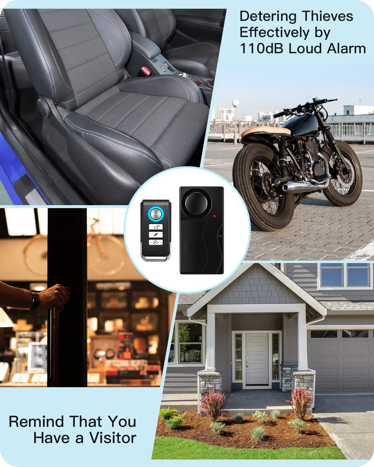 Enhanced Wireless Anti-Theft Alarm with Remote Control and 110 dB Alert System