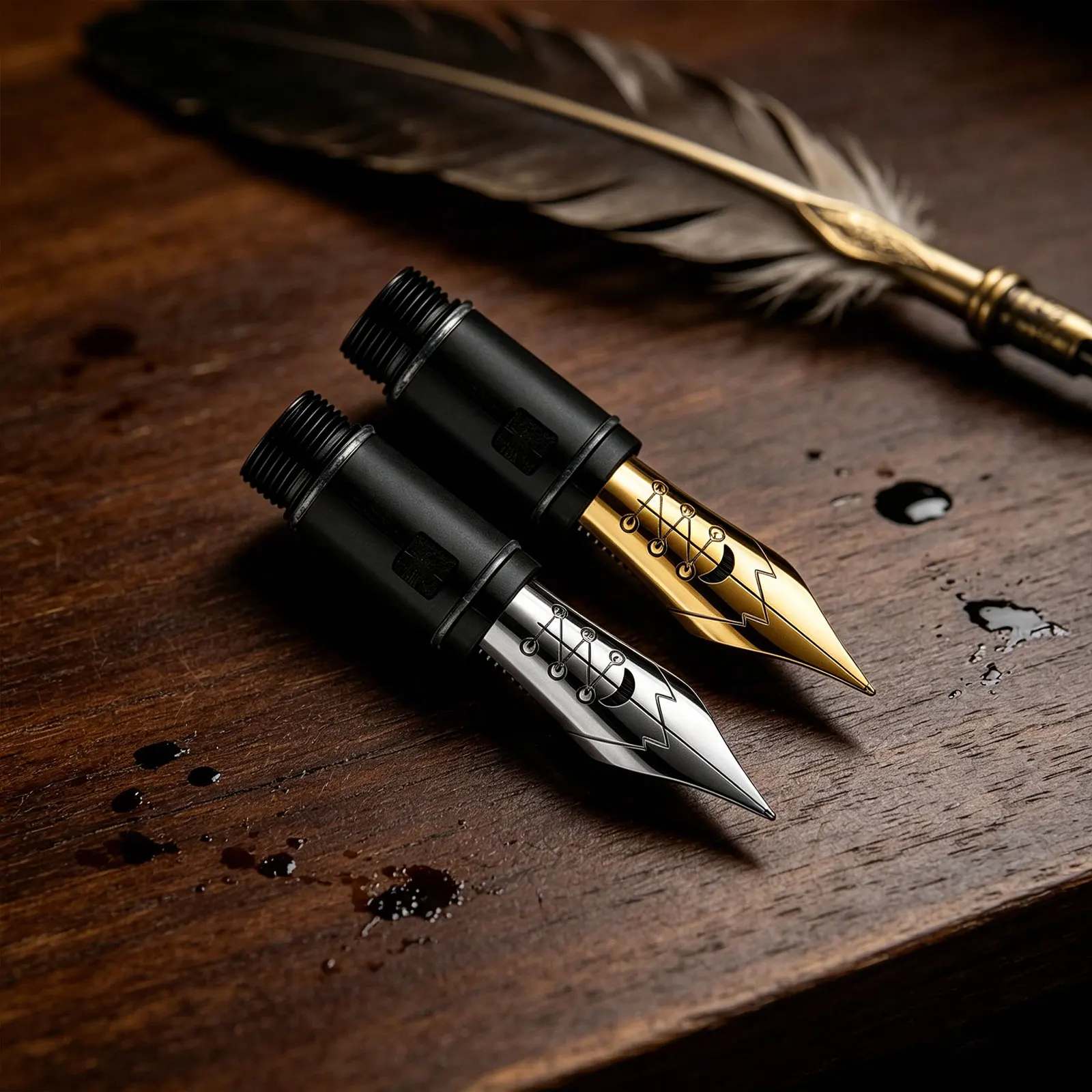 MAJOHN Soft Elastic Calligraphy Nib with Round Body and Pointed Tip for Copperplate and Gothic Styles