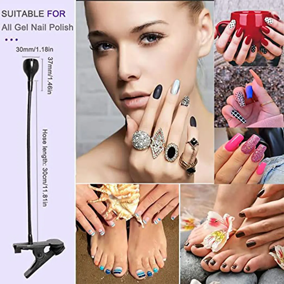 3W LED Ultraviolet Light with 4 Dimmable Brightness Flexible Lamp USB-powered UV Gel Curing Lamp for Fluorescent