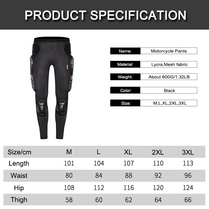 Motorcycle Protective Pants MTB Mountain Bike Long Pant Riding Trousers Motocross Off-Road Racing Sports Knee Protective Gear