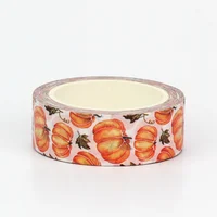 NEW 1X 10M Deco Pumpkin and Green Leaf Autumn Washi Tape for Scrapbooking Planner Masking Tape Kawaii Papeleria 2