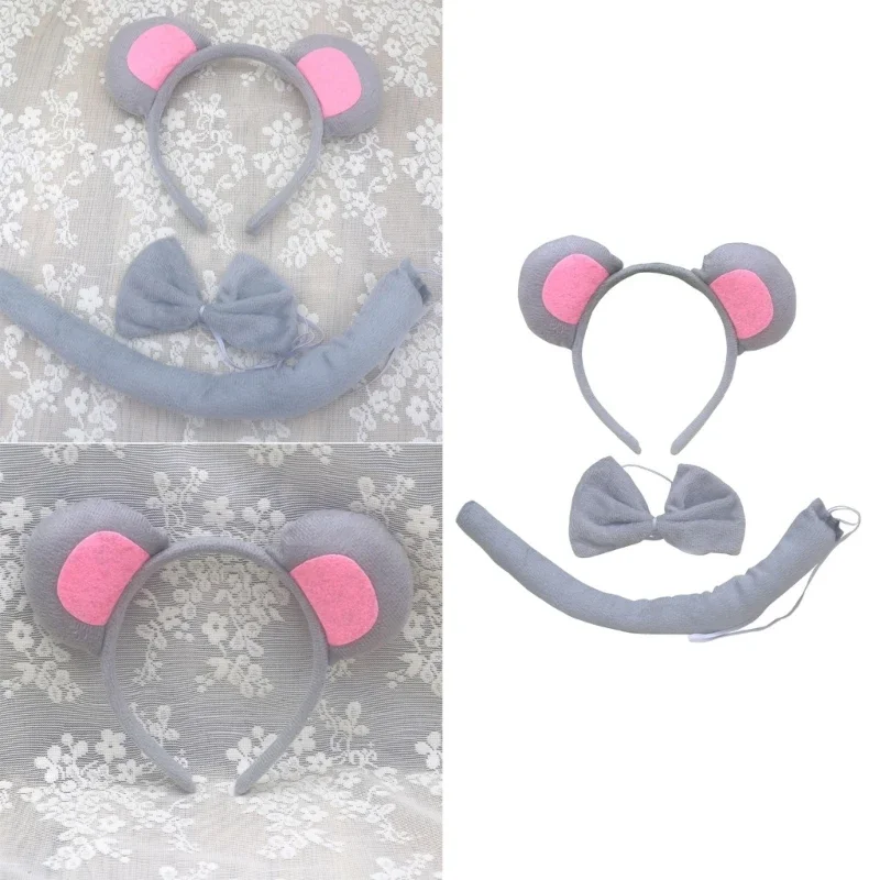 Children Boys Girls Role Play Mouse Costume Accessories Mouse Ears Headband Bowtie Gloves Tail Skirts for Party Stage Wear for Cosplay Costume