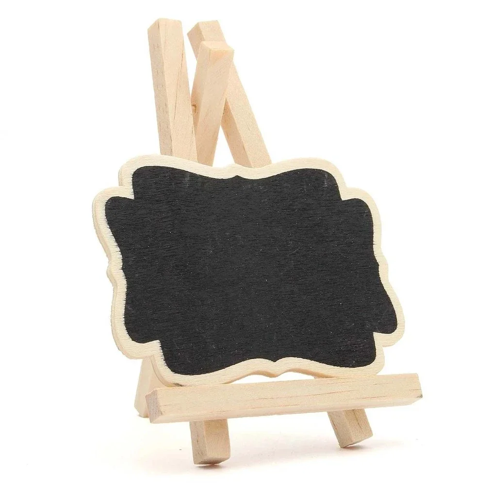 Mini Wooden Blackboard Portable Message Boards Chalkboard For Wedding Party Universal Decorative Ornaments Bracket 1-10PCS