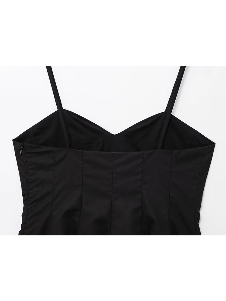 TFMLN Women Summer Sling Top Solid Sleeveless V Neck A- line Hem Sling Tops Vintage Simple Casual Style 2025 New Vest Tops