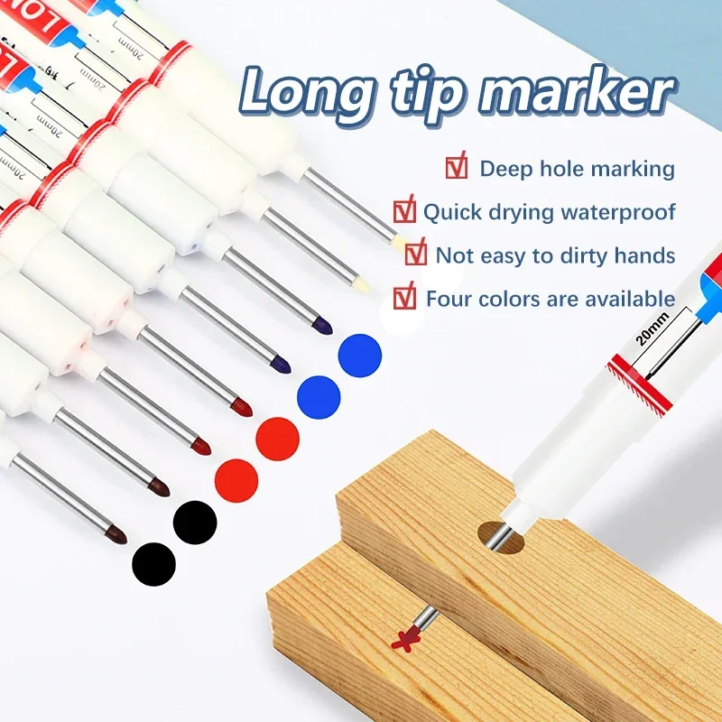 Long Nib Markers 4Pcs/Set 20mm Deep Hole For Metal Perforating Bathroom Woodworking Decoration