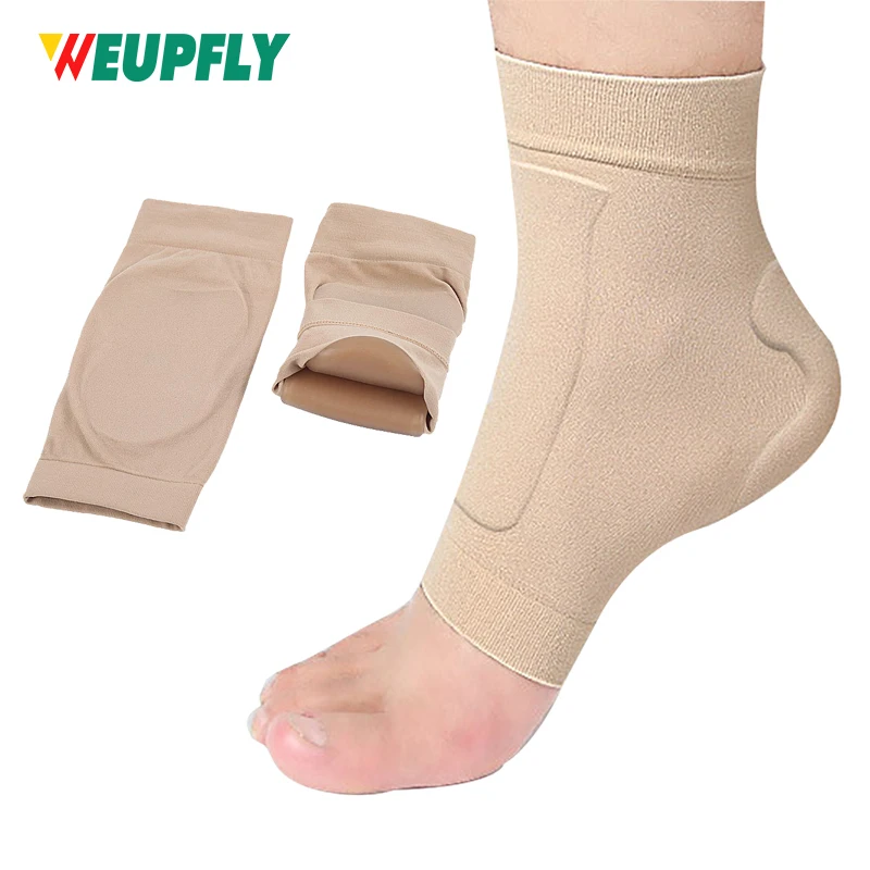 1 paio di calzini imbottiti per pattinaggio su ghiaccio, con cuscinetto in gel, protezione per le caviglie, protezione per le caviglie, per hockey, skate, elastiche, per stivali, sport, corsa