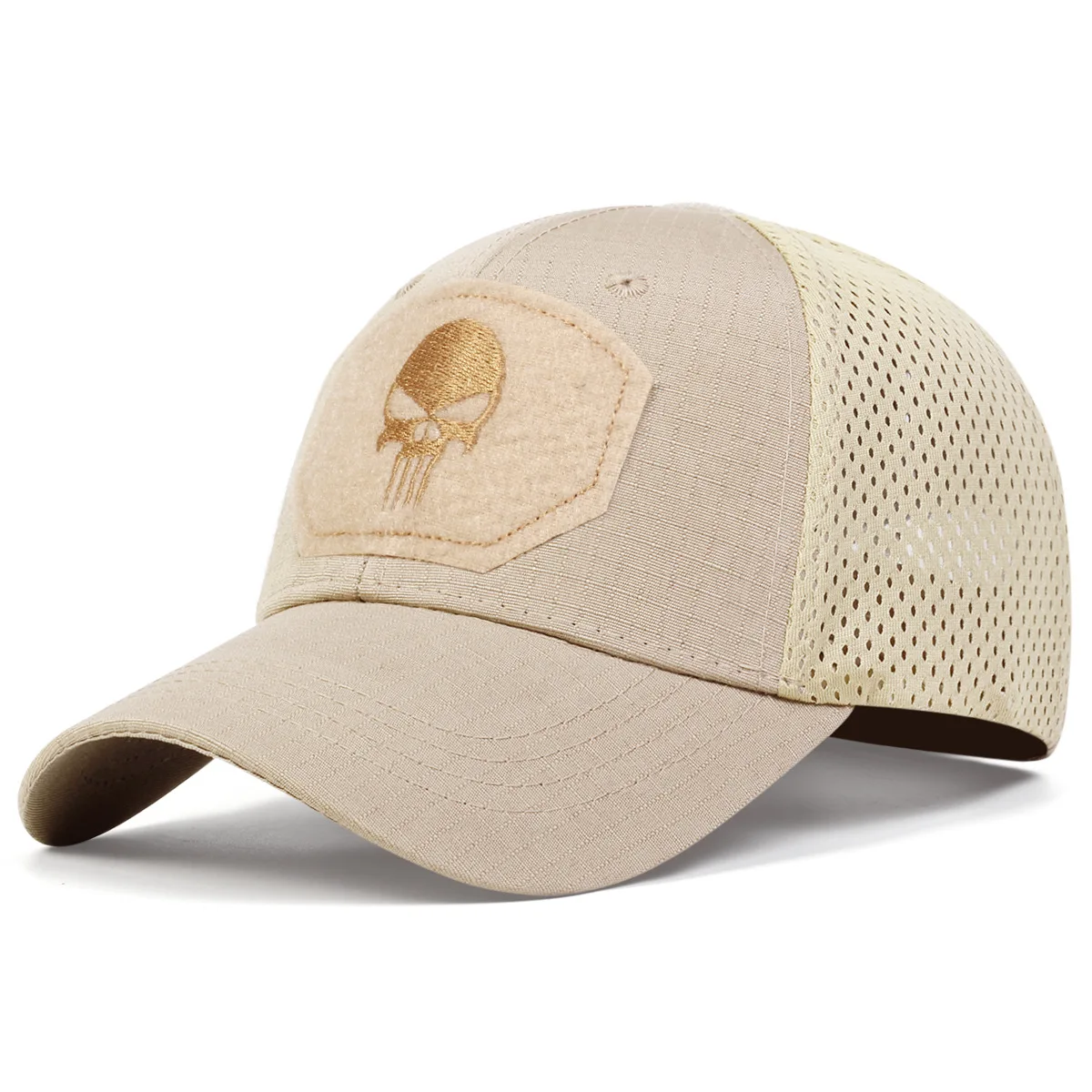 Berretti da baseball ricamati con teschio unisex da uomo Tattiche in mesh traspirante per esterni Alpinismo Cappello con visiera Cappellini snapback regolabili
