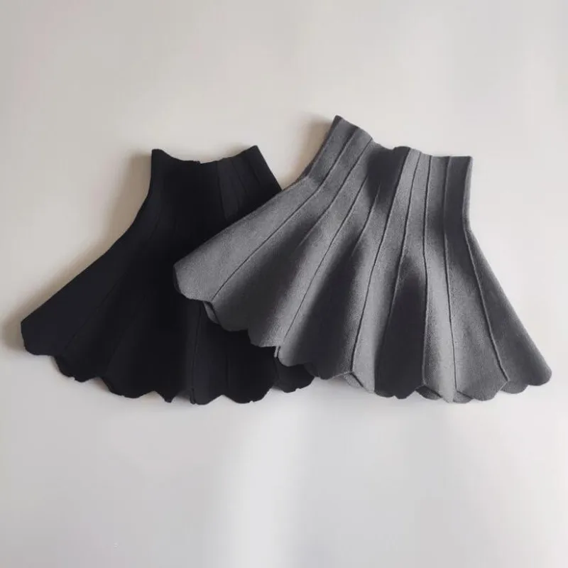 2-12 Years Baby Toddler Teen Tutus Children School Girls Knit Tutu Skirt Bottoms Solid Pleated Skirts For Kids Children Clothes