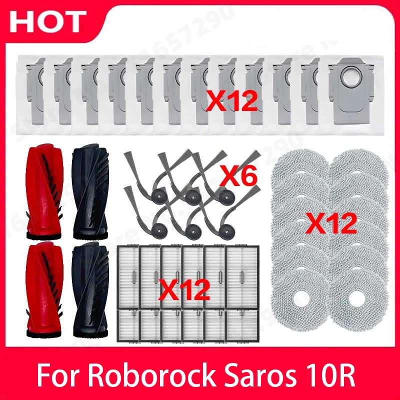 Roborock Vacuum Cleaning Accessory Kit: Spare Parts, Brushes, Filters, Mop Cloths & Dust Bags