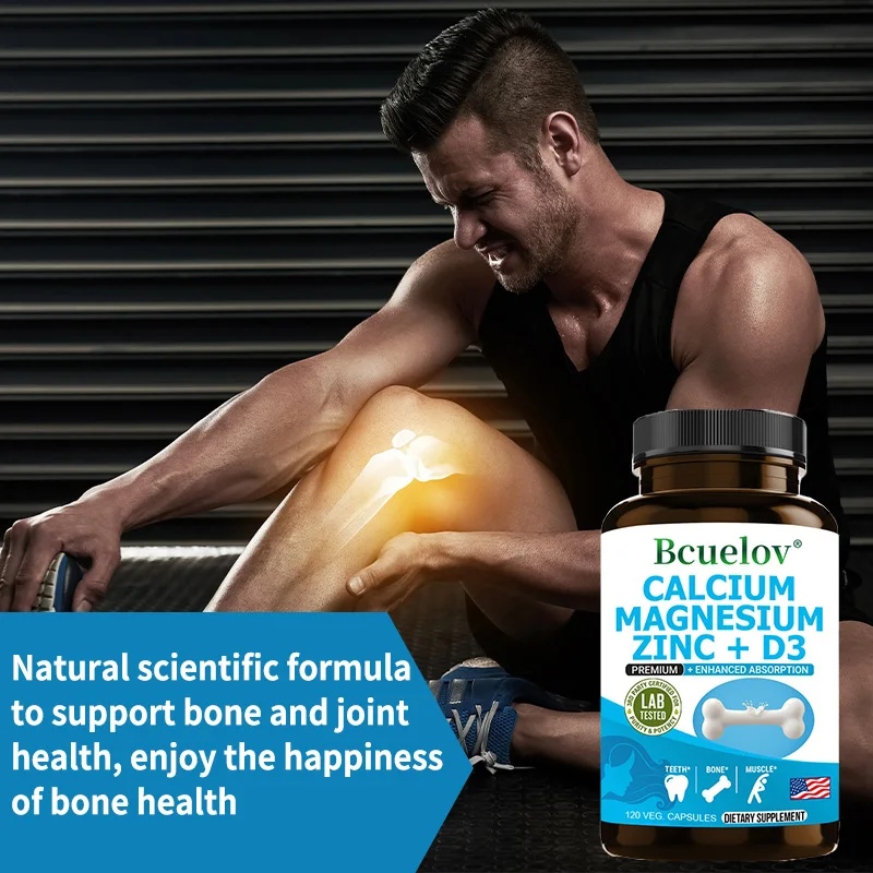 Bcuelov Calcium Magnesium Zinc & Vitamin D3 Capsules for Immune System, Bone, Nervous System Health Support Supplement Non-GMO S1e29e34885d8476483bc250d36da07f0f