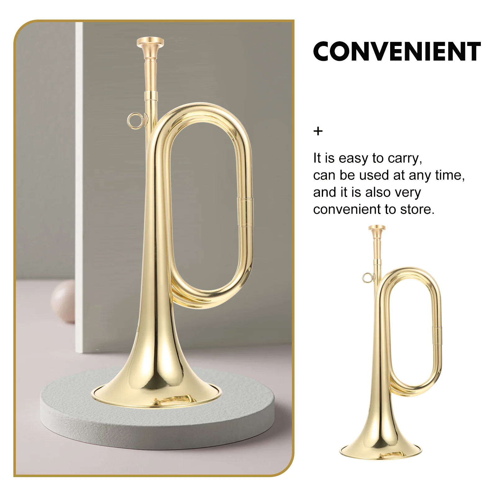 Brass Bugle Call Trumpet with Mouthpiece for School Band Cavalry Orchestra trumpet instrument