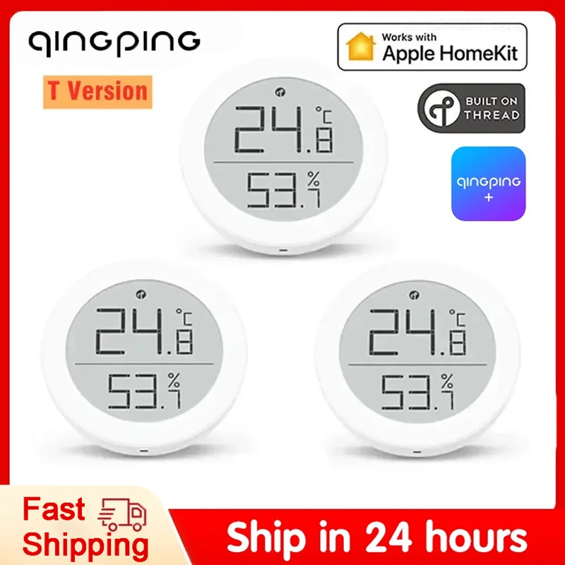 New Qingping Temperature Humidity Sensor T Version Thread/BLE Apple HomeKit  High-precision Indoor E-Link INK Screen Thermometer