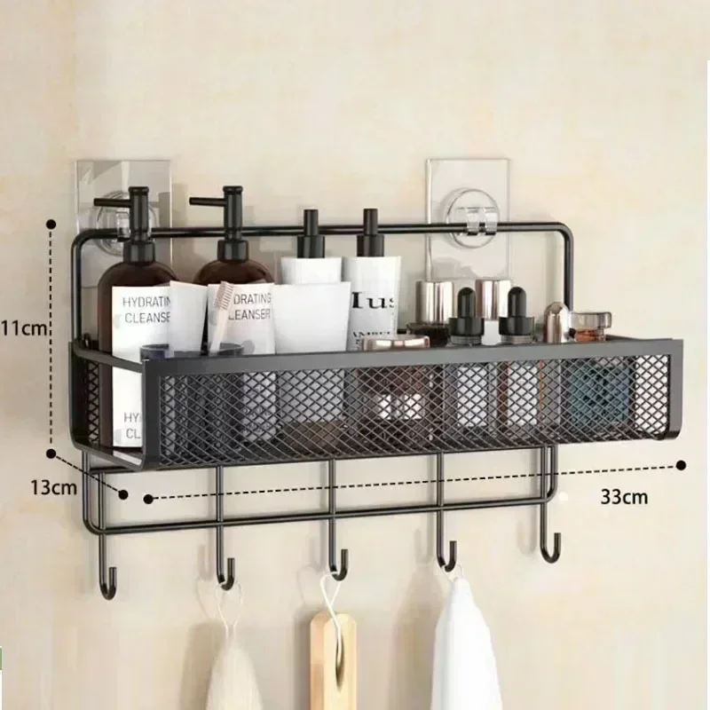 Portable Hanging Wall-mounted Storage Rack No-drilling Bathroom Onion Garlic Seasoning Organizer Kitchen Storage Basket Moisture 6