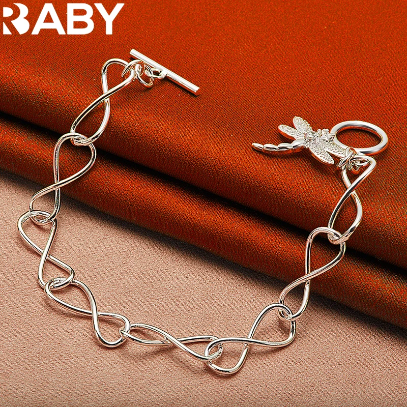 

URBABY 925 Sterling Silver AAA Zircon Dragonfly Bracelet For Woman Wedding Engagement Fashion Party Jewelry Wholesale