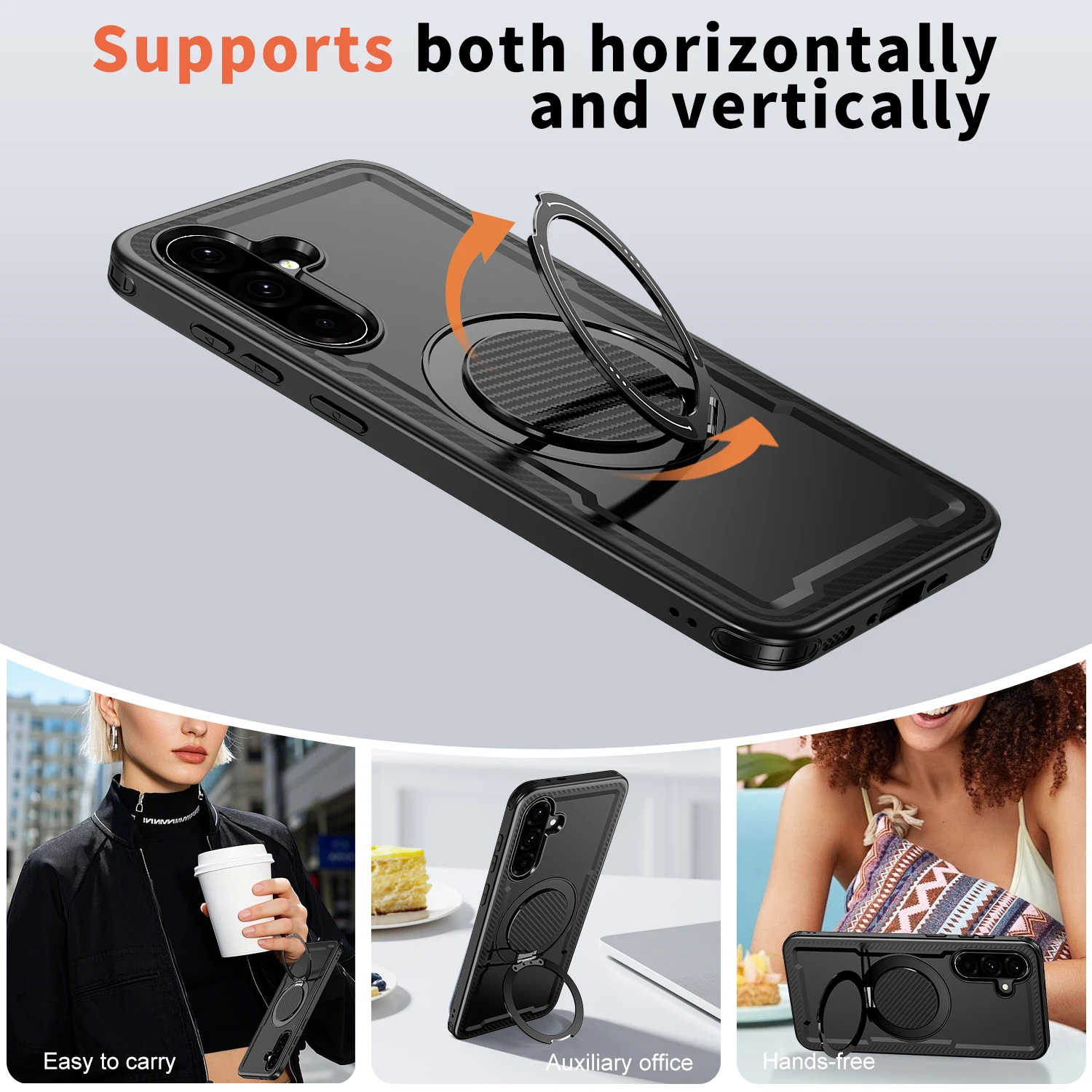 360° Rotating Magnetic Metal Bracket Phone Case