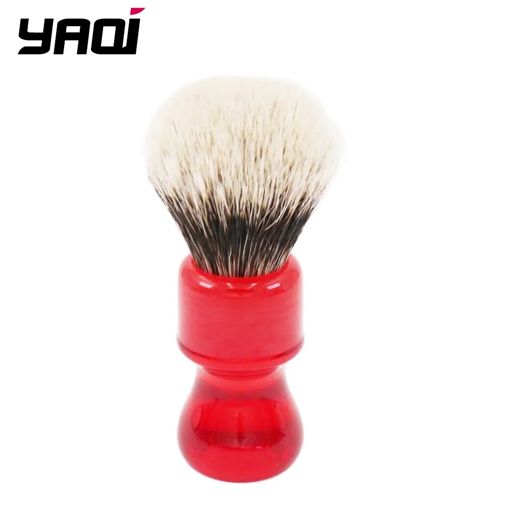 yaqi-ruby-two-band-badger-hair-mens-shaving-brush-barber-salon-facial-beard-cleaning-appliance-shave-tool