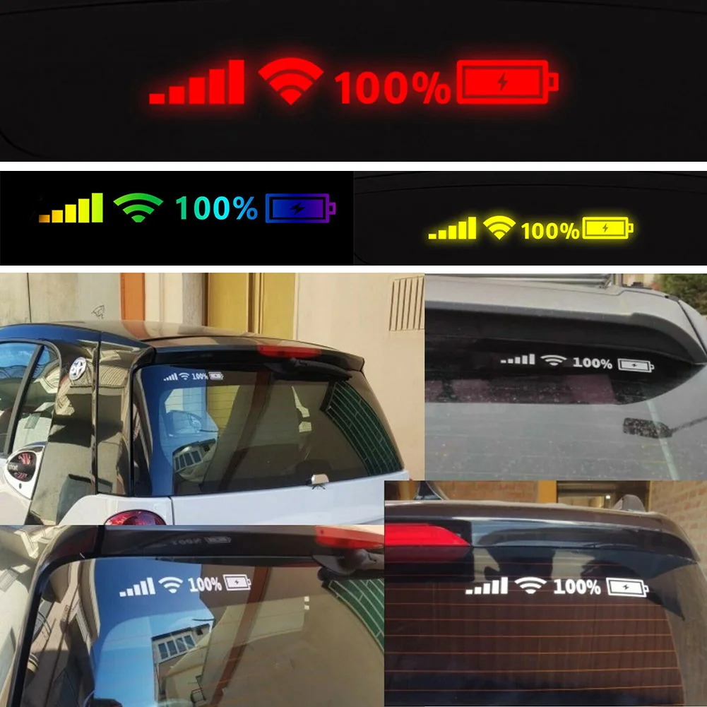 Autoaufkleber 100% Wifi Batteriestand Signalaufkleber Dekor Vinyl reflektierende  Aufkleber Auto Lustiger Aufkleber für Auto Dekor Zubehör