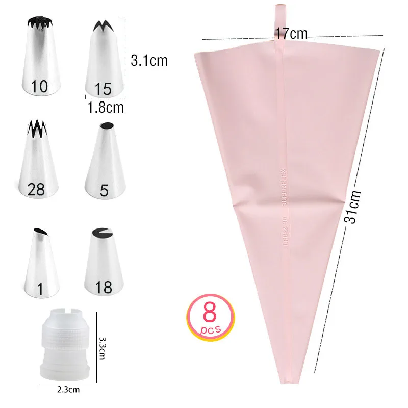 Cake decorating tip nozzle set pastry bag set Piping Pastry Bag With Nozzles Set For Confectionery Tips Baking And Bakery Accessories Spatula Smoothing Cake Decoration Tools