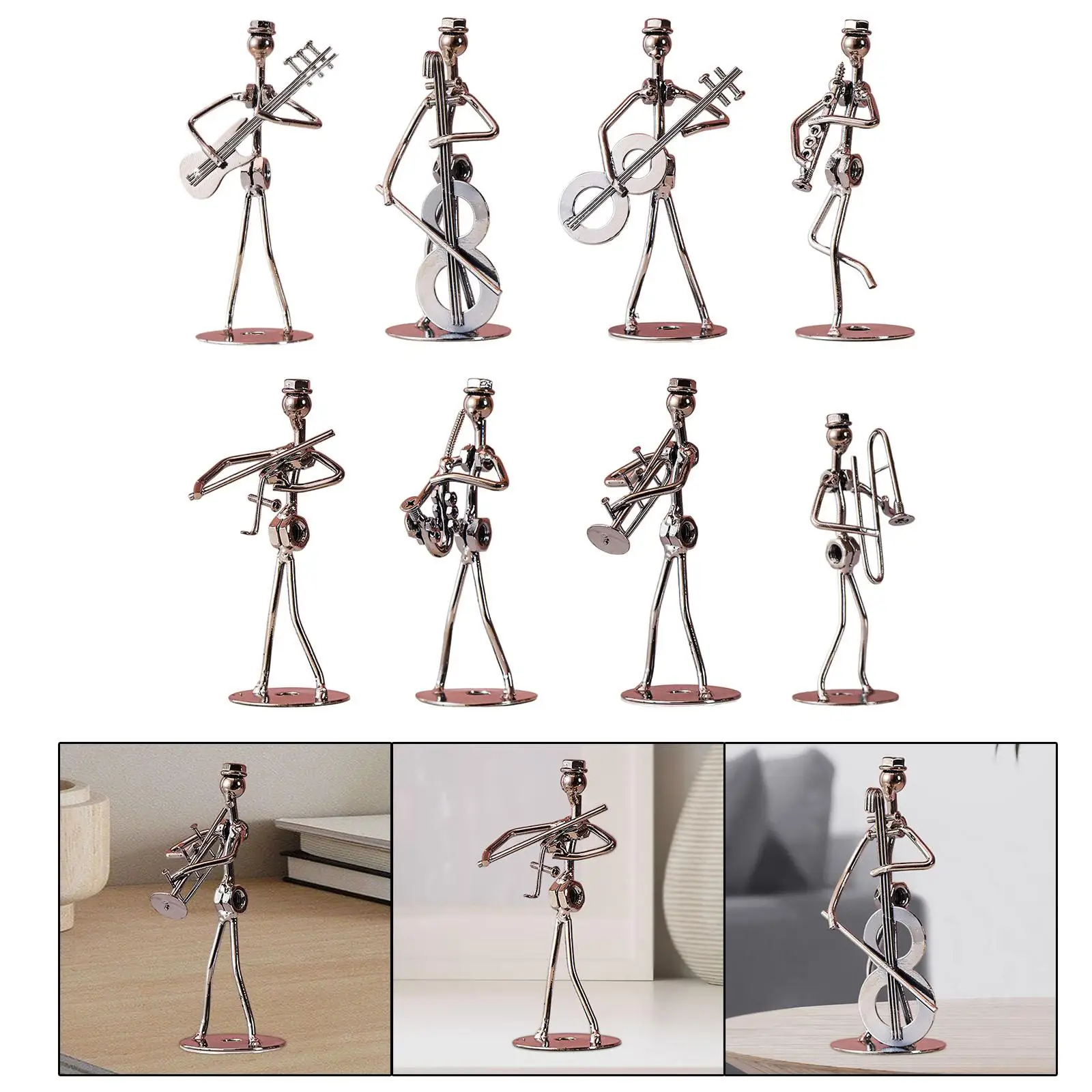 Musical Man Statue Musician Tabletop Figurine Musician Player Sculpture Art Figurine for Party Office Entrance Table Festival
